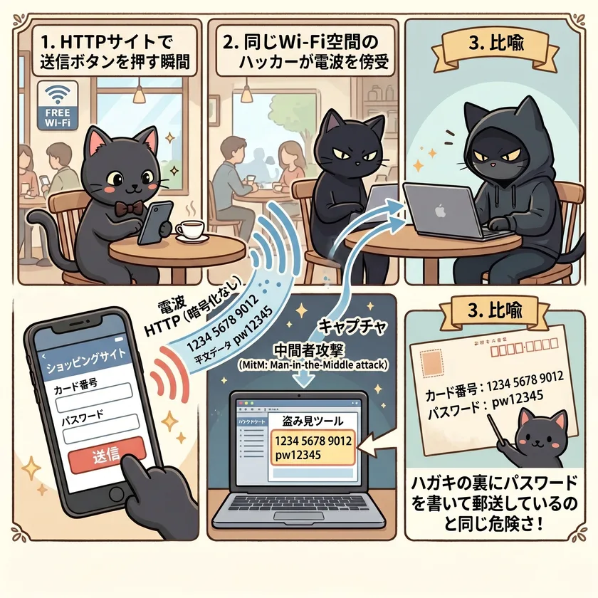 ハガキの裏にパスワードを書くのと同じ危険性